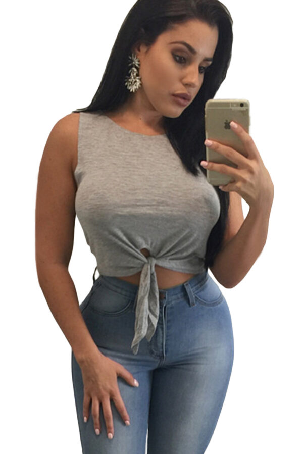 Crop Top grau