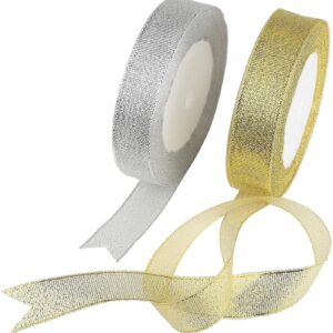 Glitzer Geschenkband / Dekoband Organza