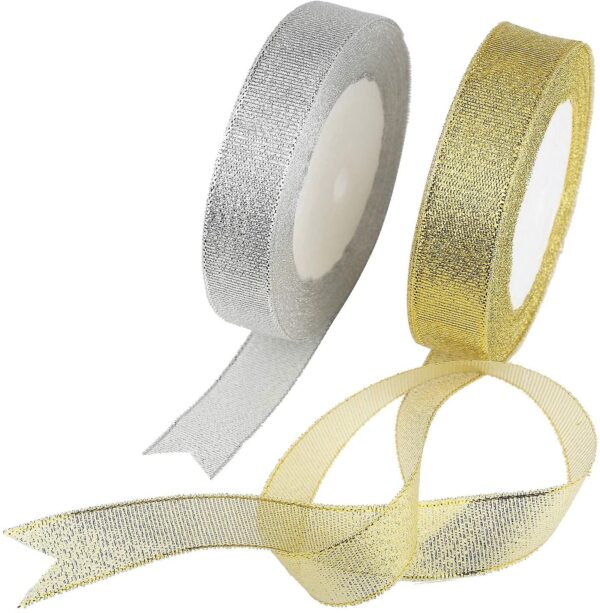 Glitzer Geschenkband / Dekoband Organza