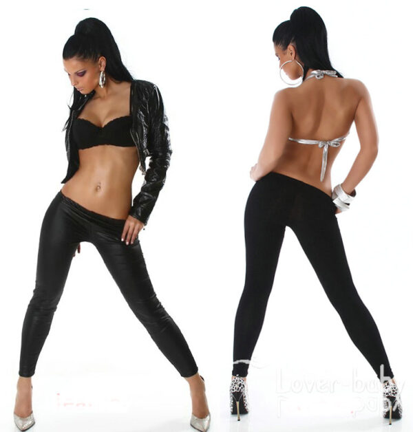 Kunstleder Leggings schwarz