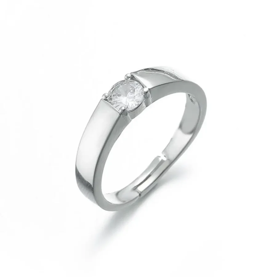 Damenring aus Titanstahl mit Zirkonia